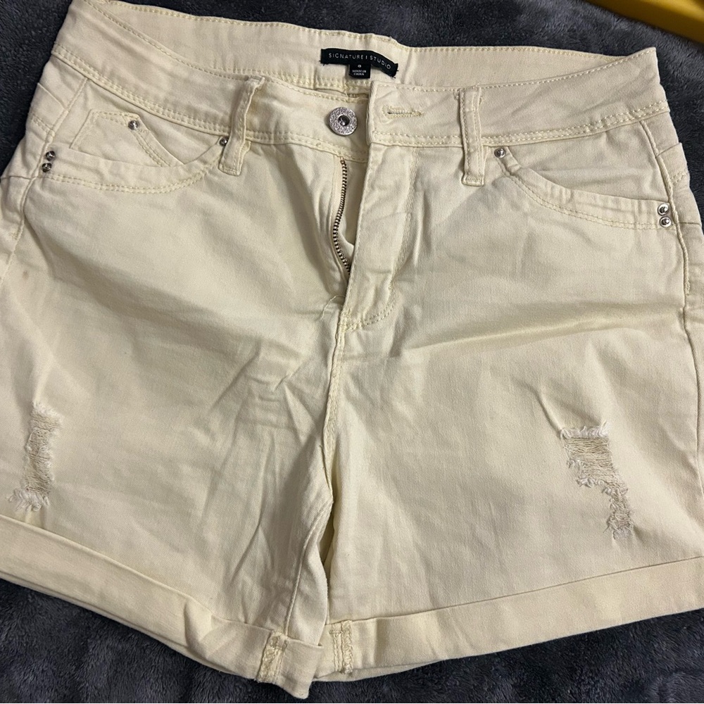 Yellow Denim Women Shorts